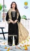 All Black Vol 36 By Jt Rayon Sequence Embroidery Dress Material Exporters In India